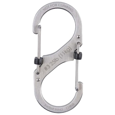 Nite Ize S-Biner Series Double-Gated Carabiner, No 3 Dia Ring, Stainless Steel LSB3-11-R6