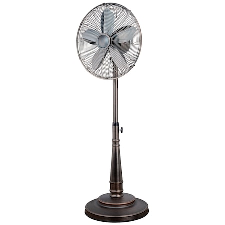 Optimus 16 Inch Retro Oscillating Stand Fan with Oil Rubbed Bronze Finish F-6218
