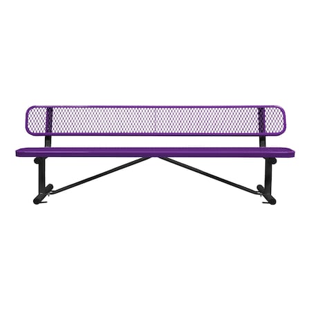 Leisure Craft Bench/Back, Surface Mount, 8ft., Purple B8WBSM-PURPLE