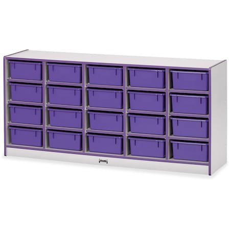 Jonti-Craft Rainbow Accents 20 Tub Mobile Storage, with Tubs, Purple 4021JCWW004