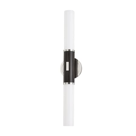 Hudson Valley Lighting Crewe 2 Light Wall Sconce 5 In. Polished Nickel 3626-PN/BBR