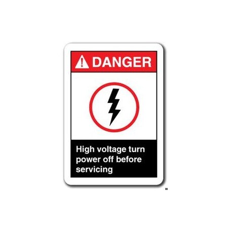 Signmission 10 in Height, Plastic, ANSI-710DS High Voltage Turn Power, ANSI-710DS High Voltage Turn Power ANSI-710DS High Voltage Turn Power