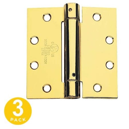 Global Door Controls 4.5 in. x 4.5 in. Spring Full Mortise Square Corner Door Hinge with Fixed Pin - Pack of 3 CPS4540-US3-M
