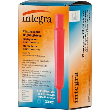 Integra Highlighter, Felt-Tip, Non-Refillable, PK12 ITA33321