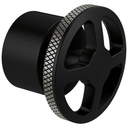 Brizo Litze Single-Handle Freestanding Tub Filler Handle Kit, Wheel Matte Black/Luxe Steel HW7032-BLSL