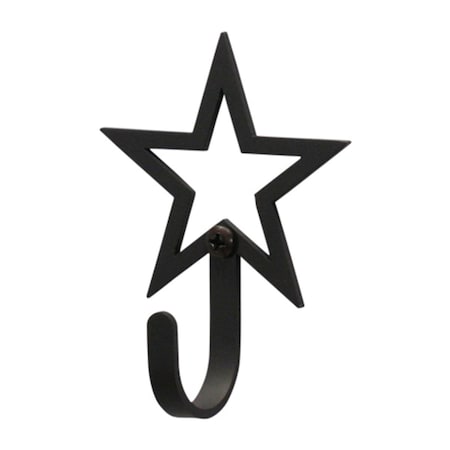 Village Wrought Iron Open Star Wall Hook Extra Small - Black WH-50-XS