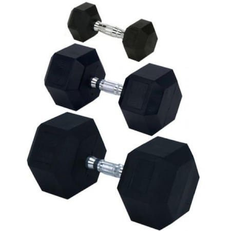 Fitnessfreak Rubber Encased Solid Hex Dumbbell, 65 lbs FI3186885