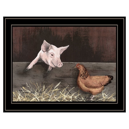 Homeroots Bacon and Eggs 2 Black Framed Print Wall Art 404585