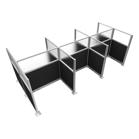 Versare Cubicle Kit, Black, 72 in H HPEK-6P4-S-BLK-FR