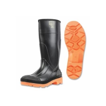 Servus PVC Injection Molded Series Boots, Steel Toe, Size 13, 15 in H, Black with Orange Sole 922-75145C-13