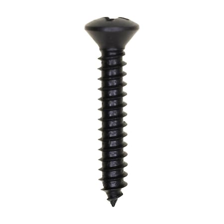 #8 x 1in Phillips Oval Head Tapping Screw Black Oxide, 100PK