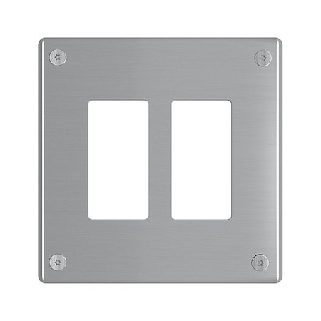 Legrand Wall Plate, 5.54" W, Stainless Steel WSP62G2PS