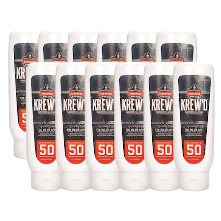 Ergodyne Sunscreen, 8 oz, 50 SPF, PK12 6351-12PK