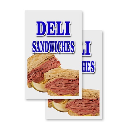 Signmission Deli Sandwiches, Vinyl Decals Only 24 Inch x 36 Inch, Vinyl Decal, 2PK DSB-2436-2PACK-Deli Sandwiches