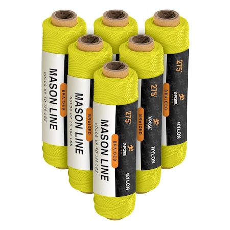 Xpose Safety Nylon Twine, 275 ft Green Synthetic String for Crafts, Camping, Garden, Marine & Construction, 6PK NTG-275-6-X-S