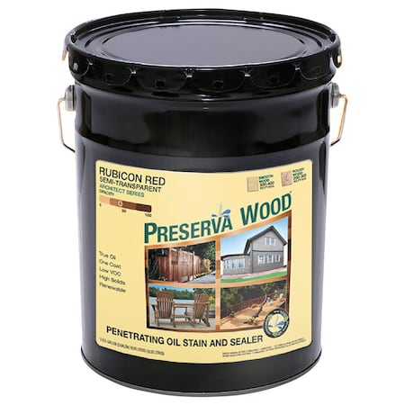 Preserva Wood 5 Gal Preserva Products, Ltd. Rubicon Red Transparent Preserve and Protect Stain and Sealer 11501