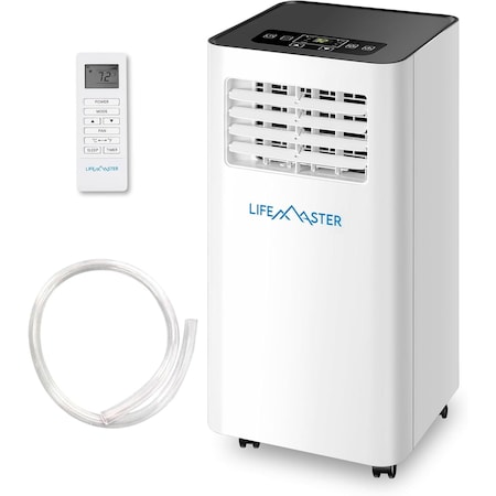 Lifemaster 14,000 BTU 3-in-1 Portable AC, 550 Sq.Ft, Digital Remote, Installation Kit, White LMPAC14