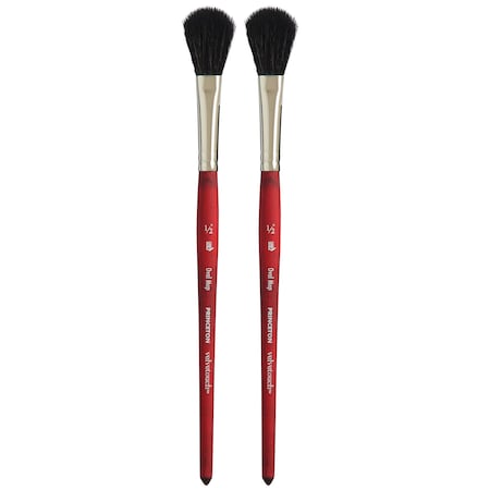 Princeton Velvetouch Oval Mop Brush, Synthetic Bristles, Short Handle Mixed Media, Size 1/2 inch, 2PK P3950OM050