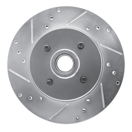 Dynamic Friction Co DFC Brake Rotor - Drilled and Slotted - Silver 631-54026L