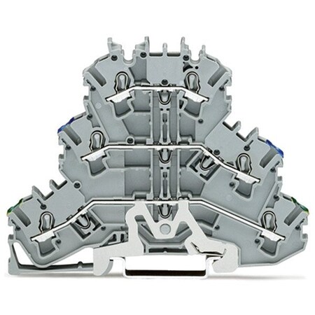 Wago Terminal Block, 3.67" L, 500V, Gray 2002-3217