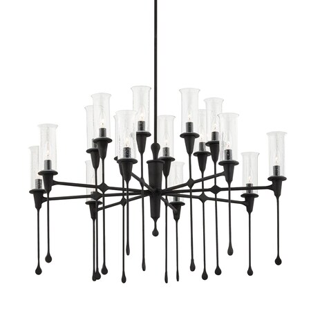 Hudson Valley Lighting Chisel 16 Light Chandelier 41.25 In. Black Iron 4142-BI