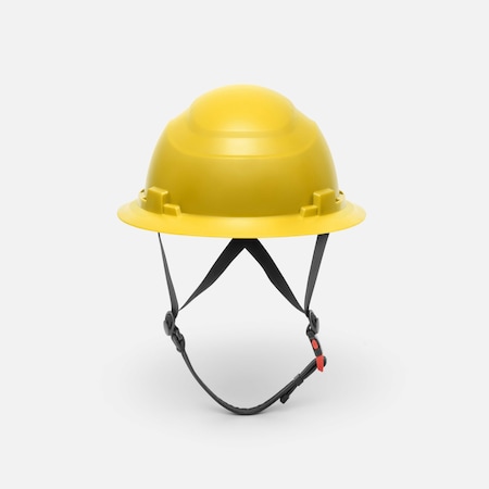 Ironwear Type 2 Class C Vented Full Brim Safety Helmet w/ Chin Strap, Yellow 3969-Y
