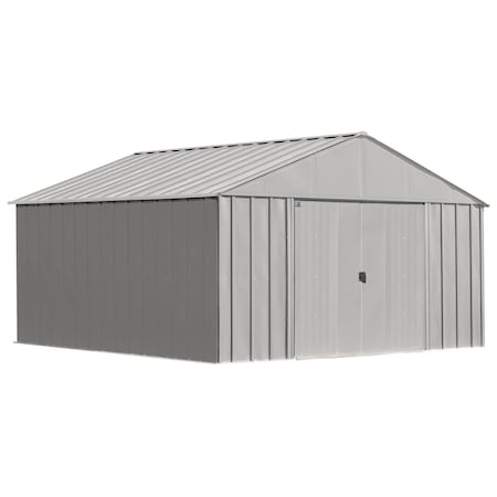 Arrow Classic 12 x 12 x 8 ft Flute Grey Steel Storage Shed CLG1212FG