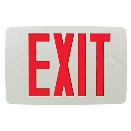 Exitronix QXT Series LED Exit Sign, Thin Thermoplastic Housing, Universal Mount QXT-R-WH
