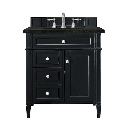 James Martin Vanities Brittany 30" Single Vanity, Black Onyx, w/ 3 CM Phantome Eclos Top 650-V30-BKO-3PHT