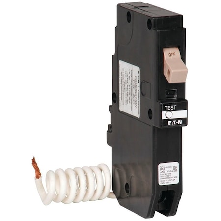Eaton Wiring Devices Circuit Breaker, CH, GFCI, 15 A, 1-Pole, 120/240 VAC, Pigtail CHFN115GF