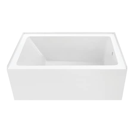 Kingston Brass 54" Acrylic Rectangular 3-Wall Alcove Tub, Right Hand Drain, Glossy White VTAP5436R22