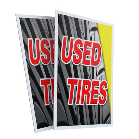 Signmission Used Tires, Plastic Signs Only 24 Inch x 36 Inch, Corrugated Plastic, 2PK CSB-2436-2PACK-Used Tires