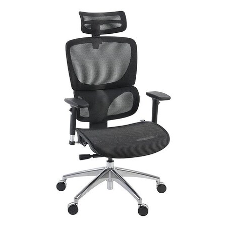 Regency Office Chair, 275 lb Cap., Chrome, 24 in W OMG002BK