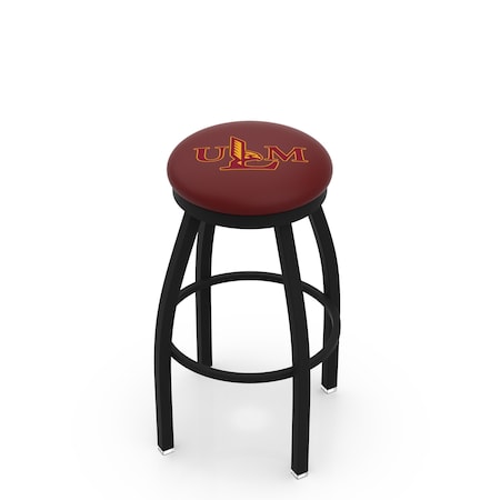 Holland Bar Stool Co 36" Blk Wrinkle Louisiana-Monroe Swivel Bar Stool, Accent Ring L8B2B36LA-Mon