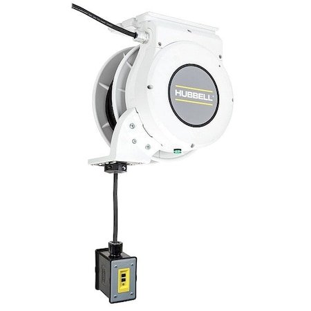 Hubbell Wiring Device-Kellems ExtensionCordReel, White, 25ft, 12AWG HBLM25123GF20M1
