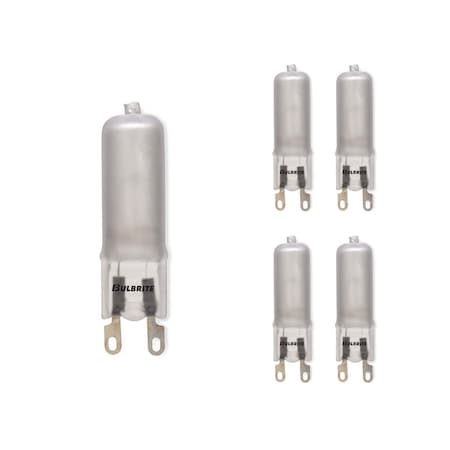 Bulbrite Mini Halogen T4 Bi-Pin Base G9 Light Bulb, 40 Watt, Frost 120V, 5PK 860835