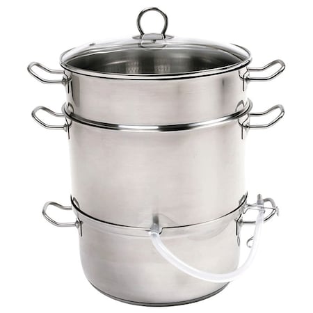 Norpro Steamer and Juicer, 11 L Steamer Insert, 3.8 L Juice Container, 6.75 L Water Pot, Stainless Steel 619
