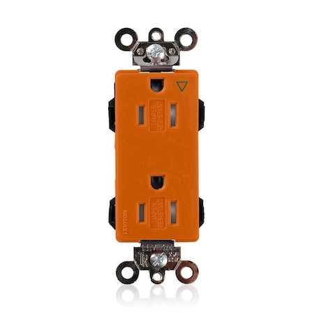 Leviton Straight Blade Receptacle, 5-15R, 15 A, 125V AC, Surface Mount, Isolated Ground MT162-IG