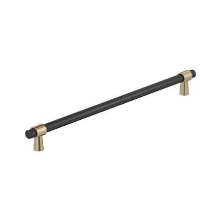 Amerock Mergence 18 inch 457mm Center-to-Center Matte Black/Golden Champagne Appliance Pull BP36984FBBBZ