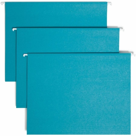 Smead Smead Hanging File Folders, 1/5 Tab, 11 Point Stock, Letter, Teal, 25/Box 64074