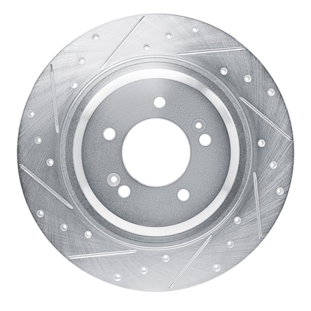 Dynamic Friction Co DFC Brake Rotor - Drilled and Slotted - Silver 631-21049L