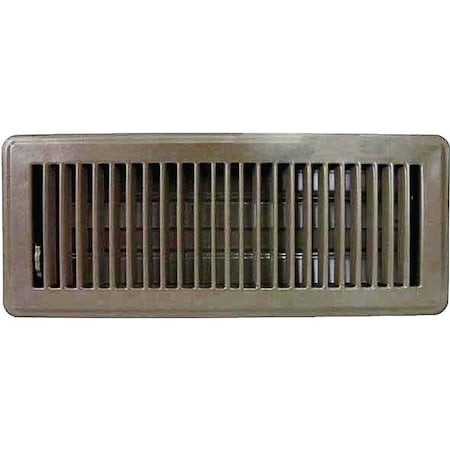 Prosource ProSource FR01-4X12B Floor Register, 12 in W x 4 in H Duct Opening, Steel, Brown FR01-4X12B