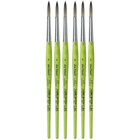 Da Vinci FIT Synthetics Student Brush, Synthetic, Acrylic & Tempera, Round, Series 373, Size 8, 6PK VA-373_8