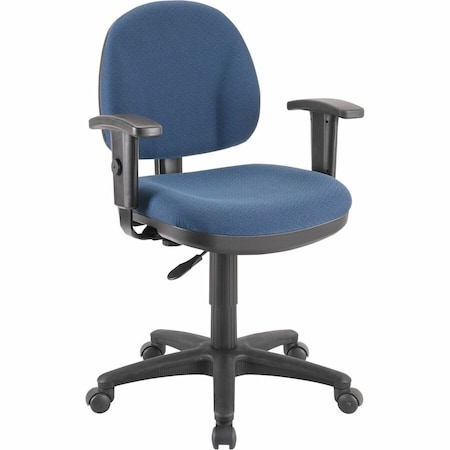 Lorell Task Chair, 17.30" to 22.40", Adjustable Arms, Blue LLR80006