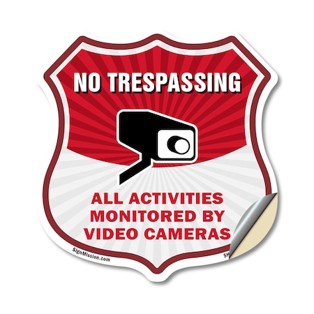 Signmission No Trespassing Shield Sign All Activitie, 12 Inch X 12 Inch, Vinyl Decal SHI-D-12-421