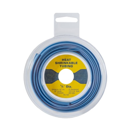 Auveco Thin-Wall Heat Shrink Tubing 1/4in 16-14 Gauge, Blue 25017