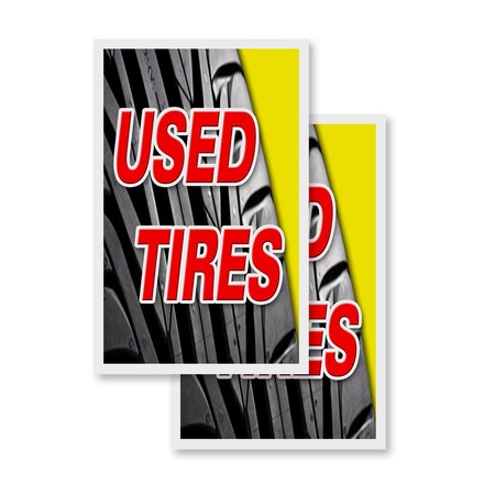 Signmission Used Tires, Vinyl Decals Only 24 Inch x 36 Inch, Vinyl Decal, 2PK DSB-2436-2PACK-Used Tires
