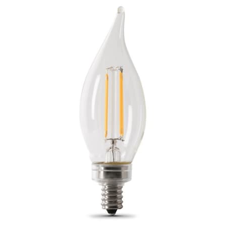 Feit Electric LED Bulb, Decorative, Flame Tip Lamp, 40 W Equivalent, E12 Lamp Base, Dimmable CFC40/927CA/FIL/6