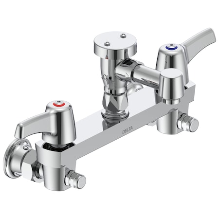 Delta Commercial 28C2 Two Handle 8 In Wallmount Service Sink Faucet In Chrome 28C2083