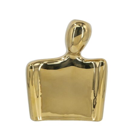 Homeroots 10" Gold Ceramic Modern Abstract Table Vase 574377